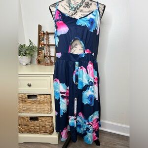 Brand New - Votepretty Floral/Tropical Keyhole Dress